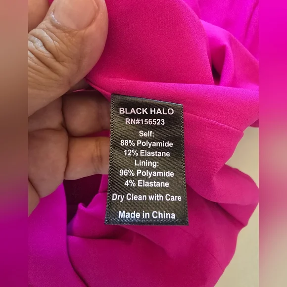 Black Halo Maricopa Puffer Sleeve Mini Dress Vibrant Pink Size 6 - Picture 3 of 12